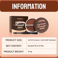 Crema teñida para cejas resistente al agua, duradera, con cepillo plegable, crema para cejas de dos colores, Kit de sombreado de maquillaje teñido negro para niña - details 16