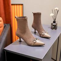 Nuevas botas delgadas versátiles, botines cortos de mujer, botines de tacón bajo de lana, comodidad para mujeres. - details 3