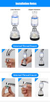 Filtro giratorio de 360 ° para grifo de cocina, eliminación de cloro, aireador antisalpicaduras, boquilla de ahorro de agua para baño, purificación de agua - details 10