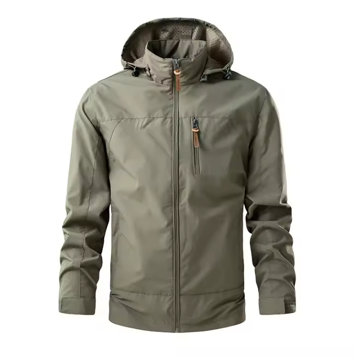 Chaqueta informal para exteriores para hombre, sudadera holgada con capucha a la moda, top impermeable, primavera y otoño - 1