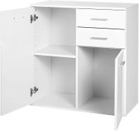 Aparador Armario de Cocina con 2 Puertas Buffet de Salón con 2 Cajones Estante Ajustable Estilo Moderno para Comedor 106x35x76cm Blanco Brillante - details 15