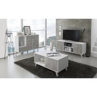 Mueble de Comedor Elegante Estilo Wind Madera Resistente Blanco/Cemento Longitud de 86x120x40cm - details 4