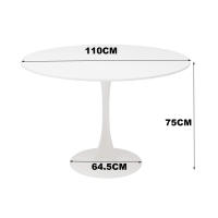 Mesa redonda blanca para cocina, comedor, sala de estar, muebles de estilo nórdico moderno, balcón pequeño, 80/110 - details 1