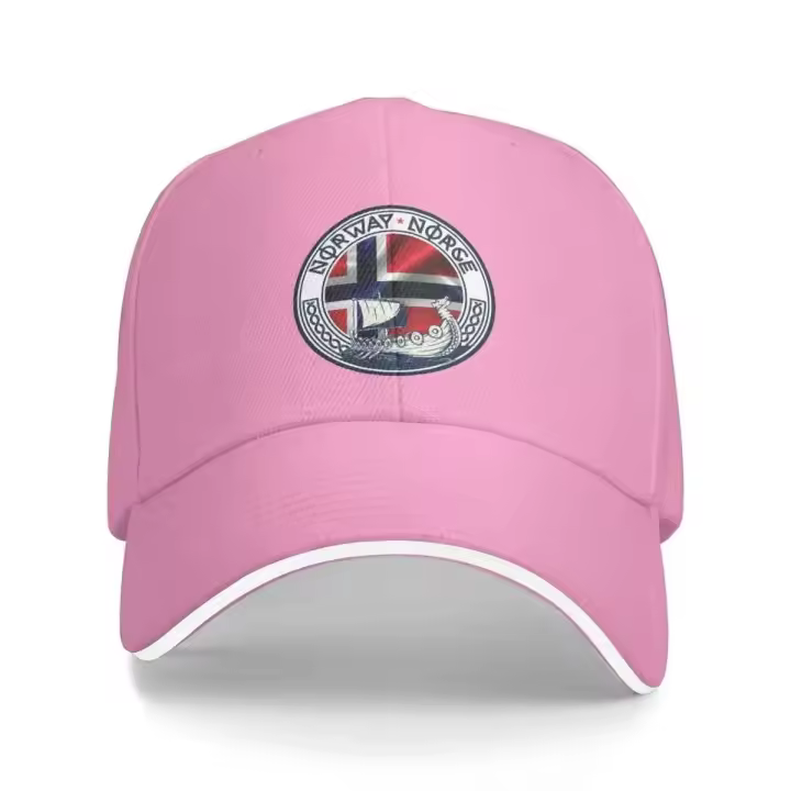 Noruega NORGE Kongeriket Noreg, camiseta con pegatina de bandera noruega 01 gorra de béisbol nuevo en sombrero Icon derby hat sombreros para mujeres y hombres - 1