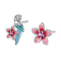 Pendientes de plata de ley 925 para mujer, aretes con forma de libélula y pájaro, joyería fina para boda, novedad - details 46