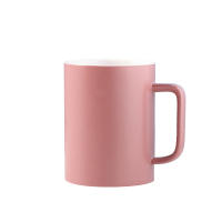 Color contrastante ins viento taza de cerámica nórdica, tapa simple con y cuchara taza de agua creativa para el hogar taza de café - details 7