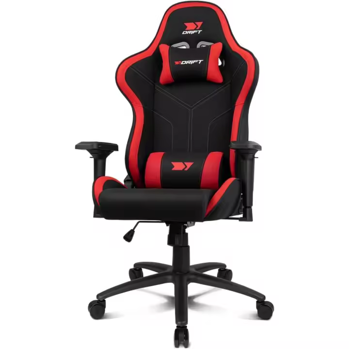 DR110 - Silla Gaming Profesional, Tejido Tejido Alta transpirabilidad, reposabrazos 4D, Ruedas silenciosas, pistón Clase 4, inclinación, cojín Lumbar y Cervical, Color Negro - 1