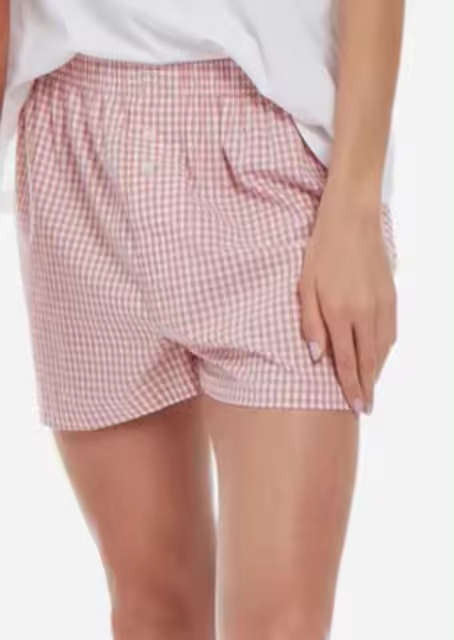 Shorts de Verano Casuales para Mujer Cintura Elástica, Estampado a Cuadros/Rayas, Perfecto para Uso Doméstico y al Aire Libre - 1