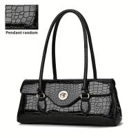 Bolso de Mano de Cocodrilo Grasado Desmontable, Cierre de Tornillo, Multicolor, Elegante y Duradero para Eventos Casuales y Formales - details 7