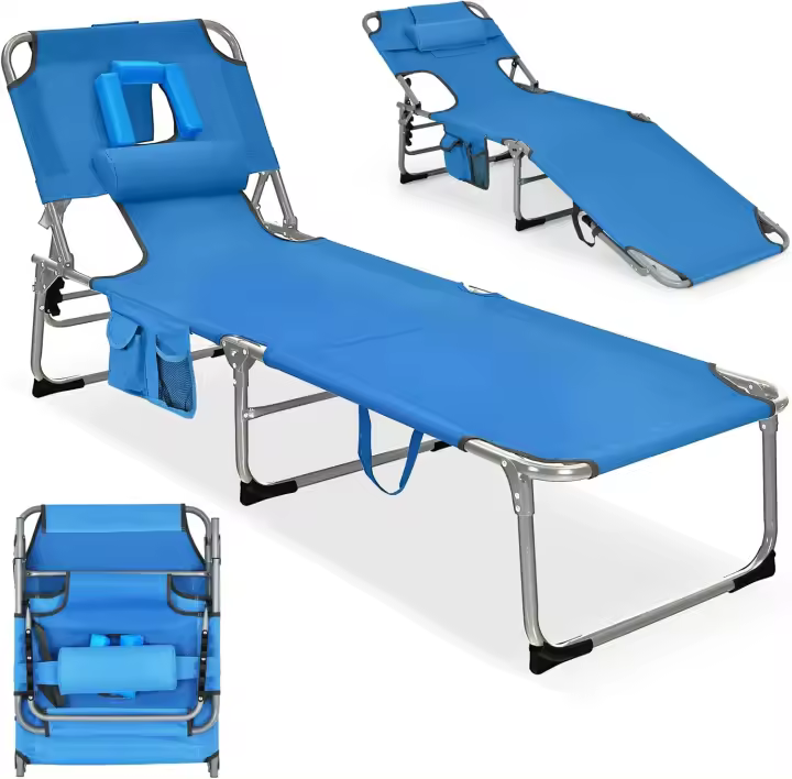 Silla de Tanque GYMAX Portátil Plegable con Hueco para Cara y Brazo, Mango, Bolsillo Lateral - 1