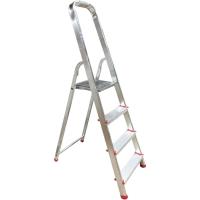 Escalera de Aluminio, Multiusos, Antideslizante, Ligera y Resistente, Escalera Doméstica, Fácil Transporte (4 peldaños) - details 0