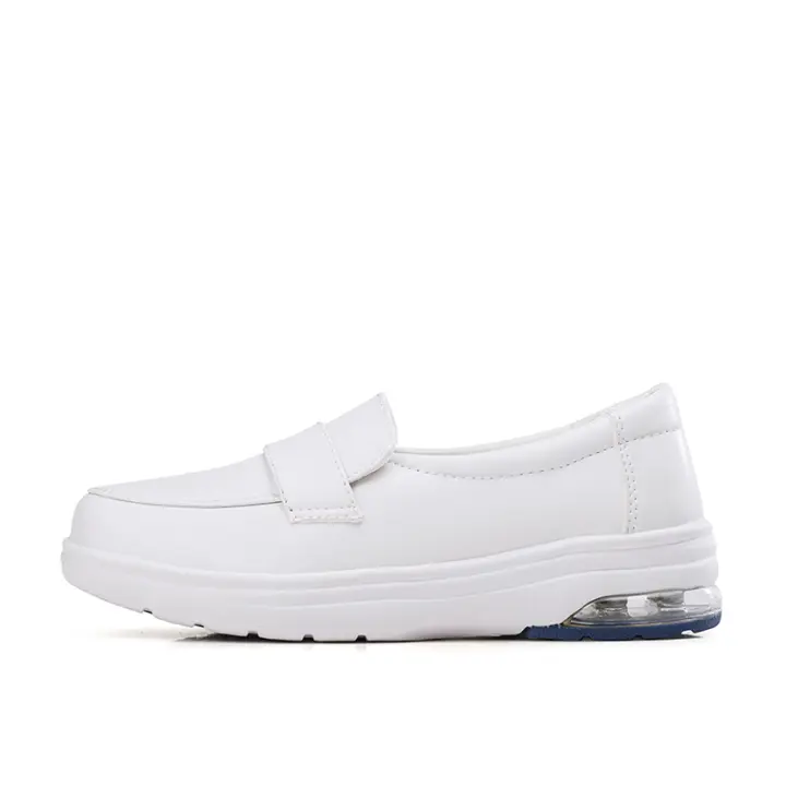 Cuasual-zapatos de cuero para caminar para mujer, calzado plano con cojín de aire para enfermera - 1