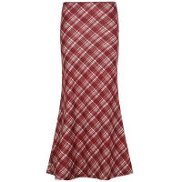 BUNO-Falda trompeta a cuadros roja Y2K, faldas largas de cintura alta para Festival de Navidad, faldas largas de sirena Vintage, pantalones estéticos - details 6
