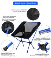 Silla ultraligera de viaje, asiento superduro portátil para acampar, playa, senderismo, herramientas de pesca - detalles 4
