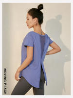 Camiseta Moving Peach para mujer, Top de malla para correr, camiseta transpirable de manga corta para Fitness, moda FTT - details 10