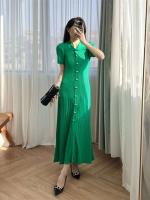 YuooMuoo verano Maxi tejido negro verde vestido ceñido largo moda coreana volantes vestidos de mujer elegante vestido de oficina para mujer - details 0