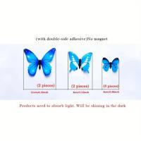 Pegatina de pared creativa de mariposa luminosa 3D, 12 piezas, arte moderno, decoraciones para el hogar, regalo DIY - details 5