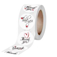 Etiquetas de sellado de regalo de piezas, pegatina de agradecimiento blanca con corazón rojo, paquete de regalo de negocios, decoración personalizada, 500 - details 1