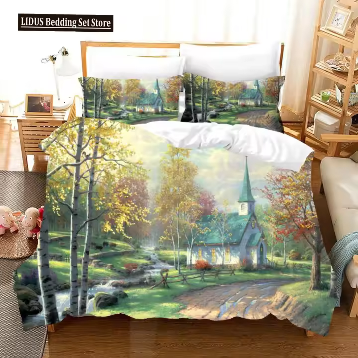 Pintura al óleo Van Gogh Star Sky juego de cama tamaño Queen King decoración de dormitorio funda de edredón funda de almohada 2/3 Uds ropa de cama textil para el hogar - 1