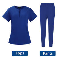 Conjunto de tres uniformes quirúrgicos para mujer, camiseta clínica para salón de belleza y pantalones, túnica de enfermería para médico de Spa - details 3