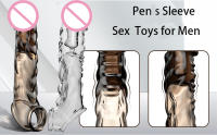 Funda para pene juguetes sexuales masculinos juguetes sexuales masculinos con cerradura anillo de esperma extensor de pene de silicona para mejorar el circunferencia del pene masculino alargador pene reutilizable para parejas juguetes de pareja masculina - details 1