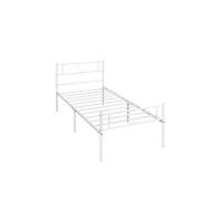 Cama Individual 90 x 190 cm con Espacio Almacenamiento Bajo Marco Metal Altura del Suelo 32 cm Blanco - details 9
