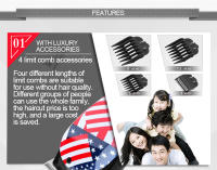 Kemei-cortadora de pelo profesional recargable, maquinilla de afeitar eléctrica potente de 110-240V, herramienta de estilismo, con bandera americana - details 3