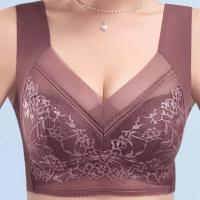 L-6L sujetador grande para mujer, Push Up de seda helada, Bralette superior sin costuras, sujetadores de encaje inalámbricos para verano, Top de talla grande, lencería, ropa interior 15019 - details 1