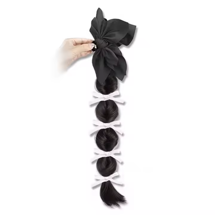 Dulce linterna trenza burbuja trenza cola de caballo flor brote arco Clip de pelo garra Clip peluca con cola de caballo peluca esponjosa trenza torcida fiesta - 1