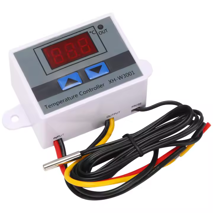 Controlador de temperatura LED Digital, 220V, 10A, Control de termostato con interruptor, pantalla Digital, controlador de incubación - 1