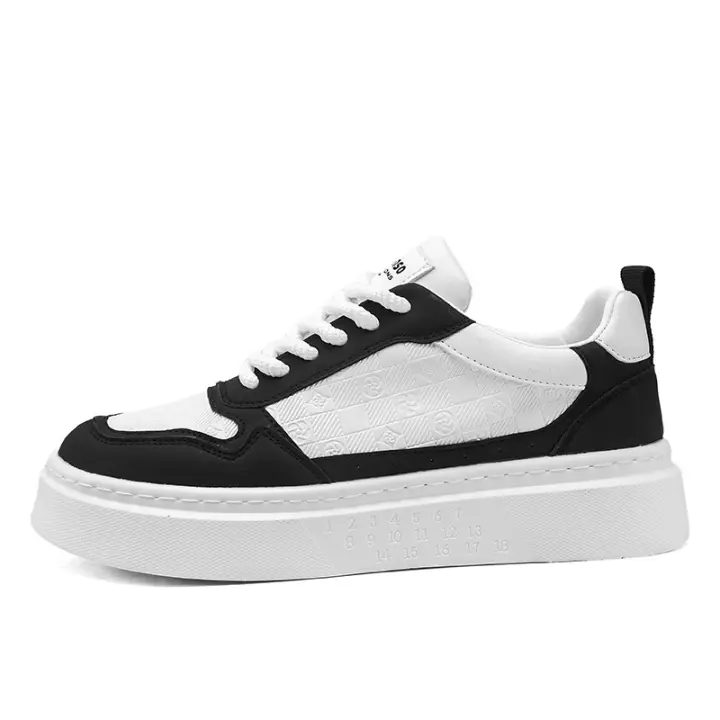 Zapatos blancos combinables de estilo coreano para hombre, zapatillas de deporte informales ligeras con cordones, primavera 2025 - 1