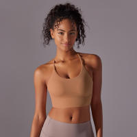 Hamidou Top deportivo para mujer, chaleco Yuga colgante con cuello, decoración triangular, Top deportivo con espalda bonita, Top corto a prueba de golpes para reunión - details 49