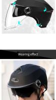Casco de motocicleta con luces Led para hombre y mujer, accesorio para ciclomotor, Scooter eléctrico, con doble visera, recargable - details 5