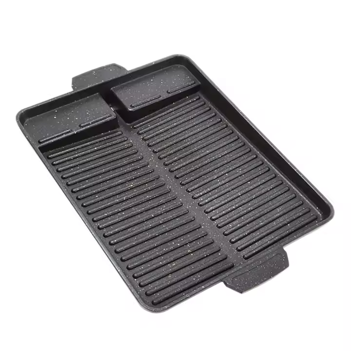 Sartén antiadherente para parrilla de barbacoa coreana portátil, placa de parrilla, estufa de Gas butano, cocina para fiesta, Picnic, terraza, Playa - 1