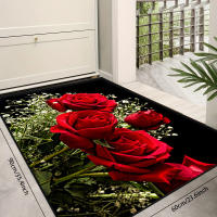 Alfombra De Piso Moderna De Cocina, Patrón De Rosa, Antideslizante, Colorida, Para Interior, 1 unidad - details 4