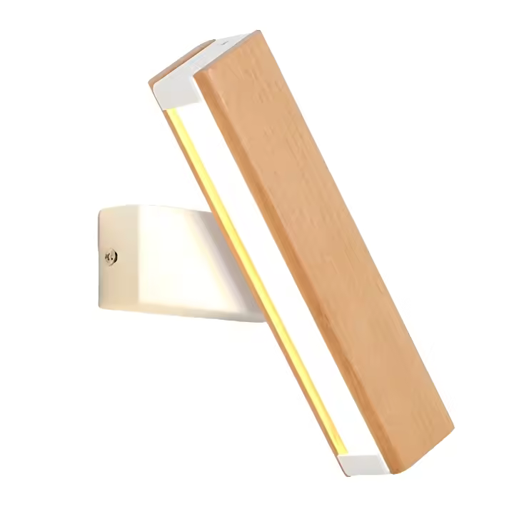 Goeco Luz de Pared Moderna Lámpara de 4W con Diseño de Rayas de Madera - 1