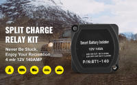 SucceBuy Kit de relé de carga dividida, aislador automático de batería dual con relé VSR de 140 A, para RV, marina, automóvil, camión, caravana - details 0