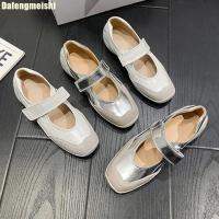 Zapatos de Ballet Informales a la Moda de Piel de Vaca Zapatos Planos de 3Cm/6Cm que Mejoran la Altura para Mujer Novedad de Verano 2025 Zapatos Mary Jane Blancos/Plateados - details 18