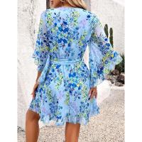 Vestido fluido sin tirantes con estampado floral bohemio para mujer, verano 2025 - details 34