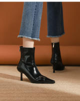 Moda nueva hebilla de cinturón stiletto botas cortas de mujer - details 13