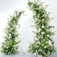 Fondo de alta calidad, decoración de flores de cuerno, hoja Floral Artificial de seda, flores de arco de boda verdes y blancas - details 1