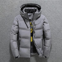 Ropa de invierno de algodón de estilo corto para hombres jóvenes, sombrero desmontable, ropa de trabajo, chaqueta cálida, cuello alto informal - details 1
