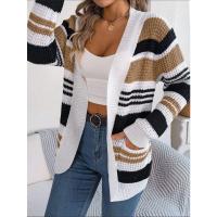 Suéteres estampados a rayas para mujer, cárdigan de moda de otoño - details 3