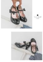 Zapatos de cuero de princesa brillante para niñas, zapatos de vestir de PU con pajarita para Ballet, tacones altos informales para niños, primavera y otoño - details 5