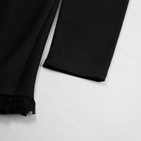 Vestido negro de línea A con diseño de manga larga para mujer, primavera verano, nuevo. - details 23