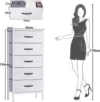 Cómoda con 6 cajones de tela, cómoda de dormitorio blanca, mueble de almacenamiento, muebles de dormitorio, cómoda para cocina, oficina, pasillo, mueble de TV con cajones - details 25