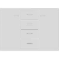 Aparador de Madera Contrachapada Mueble Auxiliar de Armario con 4 Cajones Blanco para Sala de Estar Dormitorio - details 5