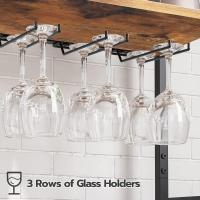 Estantería de Vino de 16 Botellas Estantería de Vinos Independientes con Mesa de Madera y Soporte para Copas Expositor de Vinos de 5 Niveles para Cocina, Bar, Restaurante - details 4