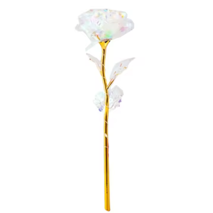 Flor Artificial chapada en oro de 24K, rosa de aluminio, regalos románticos de simulación colorida para el Día de San Valentín, 1 unidad - 1