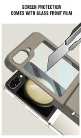 Funda de cuero oficial de lujo para Samsung Galaxy Z Flip 5, Protector de pantalla de vidrio, bolígrafo táctil - details 6